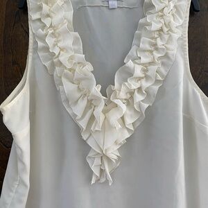 NY and Company sleeveless ruffled v-neck top